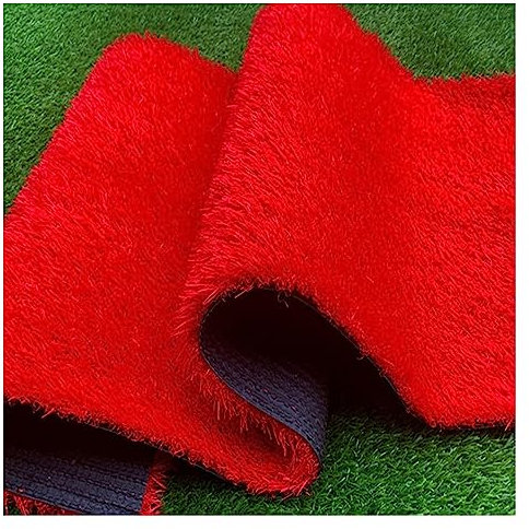 XILYZMO Tapis De Gazon Artificiel, Faux Gazon Rouleau Gazon, Trous Drainage Intérieur Extérieur Faux Grass Astro Tapis Moquette, Animaux Réversible Tapis (Couleur : Rosso, Taille : 47 x197(in))
