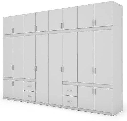 e-Meblast Kleiderschrank 240x59cm Schubladen Garderobenschrank Schlafzimmer