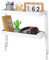 Nuslne Clamp-on Desk Shelf, Desktop or Under-Desk 2-Tier Shelving Unit with Adjustable Metal Storage Tray for Desktop Accessories, Office Organization, Gaming Devices& Dresser Top Organization Storage