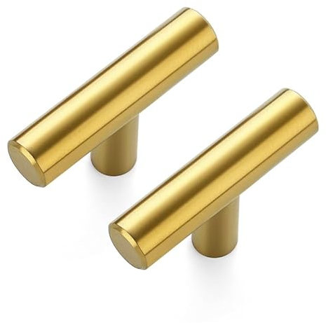 Ravinte 25 pomos dorados para armarios de cocina, 50 mm, longitud total, tiradores de acero inoxidable para muebles