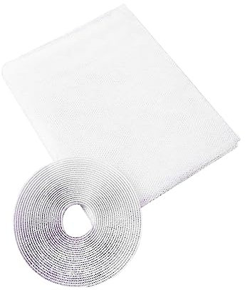 BESTonZON Rete Zanzariera Bianca per Finestre con Rotolo di Strisce Adesive Autoadesive per Copertura Anti-Mosche e Insetti Facile Installazione con Nastro Adesivo e Rete Maglie Traspirabile