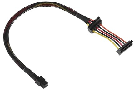 YINETTECH Cavo di alimentazione HDD Two SATA da 15 pin a mini 6 pin, compatibile con componenti della serie Dell Inspiron 3653 3650 3660 3667 3668 3670
