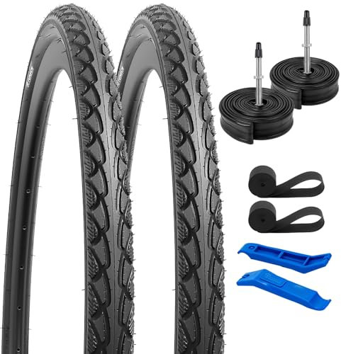 YunSCM 2Pcs Faltbarer 28 Zoll Reifen 700x38C 28x1.50 ETRTO 40-622 und 700C Schlauch FV48mm Valve kompatibel 38-622 700x38C 700x40C Fahrradreifen und Schlauche