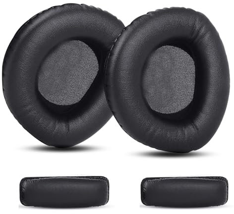 DowiTech Professionelle Ohrpolster Kissen Ersatz Ohrpolster Kompatibel mit Sennheiser HDR160 HDR170 HDR180 Kopfhörer für RS160 RS170 RS180 RF System, Ohrpolster mit weichem Protein Leder