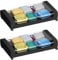 MOXTOYU 2-Pack Underbed Storage Box with Wheels and Lid, Space-Saving Black Storage Box, Transparent and Visible Underbed Container, Dust & Waterproof, Moisture-Proof design for Books,Clothes