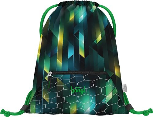 Baagl Turnbeutel für Jungen, Wasserdichte Schuhbeutel für Kinder, Schule und Kindergarten Sportbeutel, Sportsack (Fußballspieler)