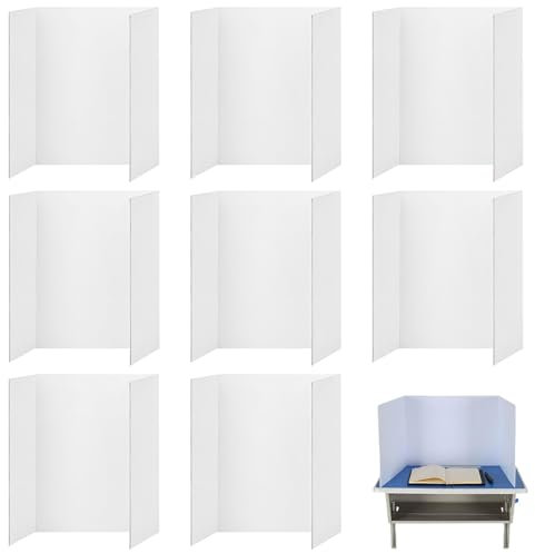 TAZZOR 8 Stück Trennwand Schreibtisch, 66 x 43 cm, Ideal für Lernbüro in der Grundschule, Sichtschutz & Trennwände, Tischtrennwand für Schule und Büro, Schreibtischteiler und Sichtschutz
