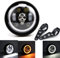 Motorrad Scheinwerfer 5,75 Zoll, Universal LED Scheinwerfer-Abstandslicht mit Halterung für Motorrad Cafe Racer (C)