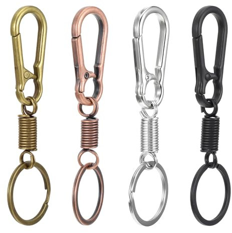 Yuanhua 4 Stück Karabiner Schlüsselanhänger, Metall Karabinerhaken Klein Keychain Schlüsselkarabiner Key Chain Schlüsselanhänger Ringe Schlüssel Karabiner für Rucksäcke und Charms Key Organizer