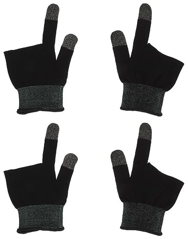 Angoily Schwarze Gaming Fingerlinge aus Kohlefaser, 1 Paar | Atmungsaktiv, Elastisch und Leicht, Touch Screen Kompatibel, Hautfreundlich, Polyurethan und Heating Yarn