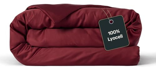 twenty:three Lyocell Deckenbezug 155x220 Biking Red - 100% Tencel - Gewonnen aus Eukalyptus - Hochwertig - Nachhaltig - Atmungsaktiv - Luxus - Hypoallergen