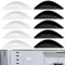 qxayxa 10 Pcs Half Moon Cupboard Handles, Shell Cup Pull Handle Cabinet Pulls, Drawer Cabinet Draw Handles for Chest of Drawers Wardrobe Door Kitchen Door Dresser Glass Door Handle(Black, White)