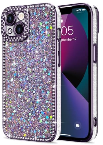 Lafunda for iphone 13 Case Glitter Sparkly Shiny, Purple