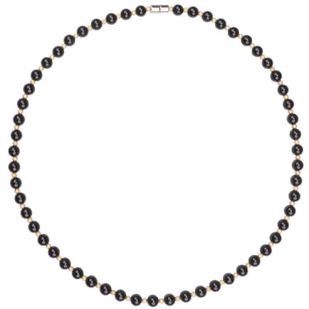 Handgemachte Schlüsselbein-Halskette mit 6mm Obsidian Perlen und 3mm vergoldeten Perlen, 50 cm dehnbar, Magnetverschluss für Damen, Herren und Teenager
