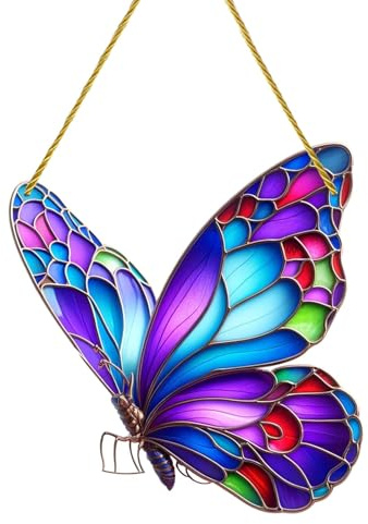 Kolibri Sonnenfänger, 2 Stück 2D Sun Catcher Decoration, Acryl Eisvogel Ornamente Frühlingsdeko, Lichtfänger Fensterbilder Zum Aufhängen, Vögel Deko Basteln Zum Hängen, Fensterdeko Hängend Modern