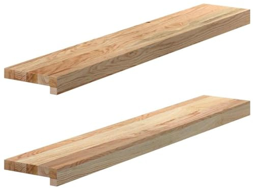 Gecheer 2 STK. Fensterbänke, Fensterbrett, Holz Treppenstufe, Holz Fensterbrett, Fensterbank, Unbehandelt 90x15x2 cm Massivholz Eiche