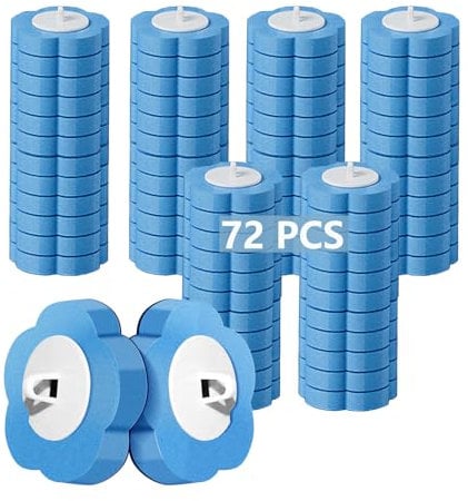 Ucaimao 72 PCS Disposable Toilet Bowl Brush Refills,Toilet Wand Replacement Heads Cleaner Pads Disposable Toilet Cleaning System for Sink Bathtub Wash Basin (Only Refills,Only Fits for Ucaimao)- Blue