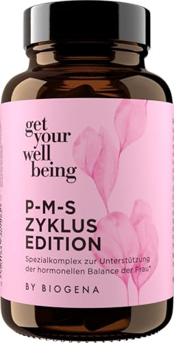 get your wellbeing by BIOGENA - PMS Zyklus Spezialkomplex für hormonelle Balance bei Frauen - 60 Kapseln - Mit B-Vitaminen & Mineralien - Nahrungsergänzungsmittel vegan & konservierungsstofffrei