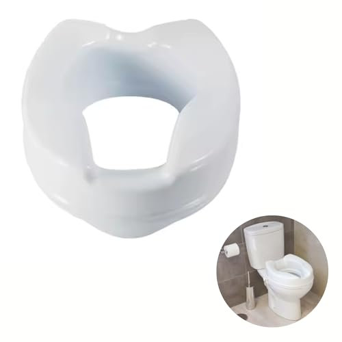EURI Élévateur WC universel pour adulte 10 cm pour siège sans couvercle. Réhausseur de toilettes pour personnes âgées, mobilité réduite, aide dynamique pour siège relevable à emboîter