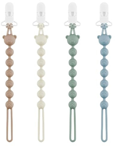 LUMOOM 4 catenella portaciuccio in silicone con clip di sicurezza, universale, per ragazzi e ragazze, ideale per passeggini e bambini