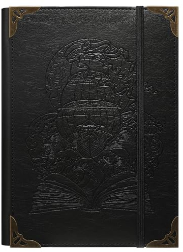 TIEFOSSI A5-Ringbuch mit 6 Ringen Tagebuch für Frauen und Männer, Hardcover Notizbuch aus PU-Leder, Vintage Schiff Notizbücher, College Lineatur für Schule, Arbeit, Reise & Organisation