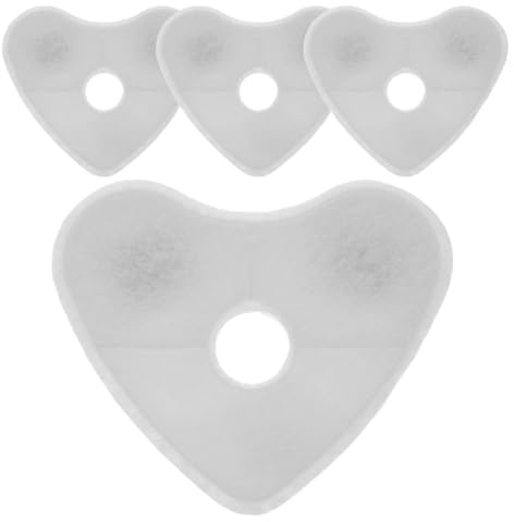 Abaodam Cat Fountain Filter Replacement 4 Pack Heart Shaped Pet Water Fountain Filter Cartridge Coconut Shell Activated Carbon Water for Odour Reduction and Impurity Filtration