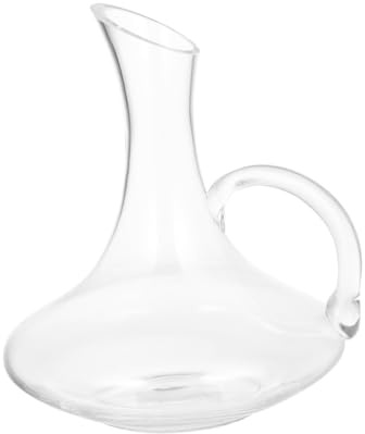 Carafe à Vin en Verre avec Poignée, Distributeur Décoratif pour Maison | Verre sans Plomb, Incision Arrondie, Usage Bar ou Table, Pièce Unique, pour Vin, Whisky et Fêtes