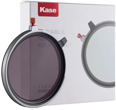Kase 86 mm 3 en 1 - Diaphragme Variable ND1,5-8 + CPL + Black Mist 1/4, Filtre à densité Neutre ND3 à ND236, Filtre polarisant Circulaire, Filtre à Effet Multicouche pour Studio