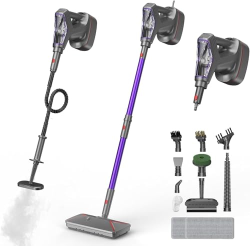 Nettoyeur vapeur et balai vapeur avec PowerPad, 29 accessoires, nettoyage écologique sans produits chimiques, pour tous les sols, tapis, fenêtres, salles de bains et cuisines