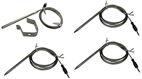 Replacement Temperature Probes for Wireless BBQ/Oven Thermometers - Cappec, iGrill, iGrill2, iGrill3, iGrill Mini, and Thermopro (Ambient and Meat (x3) Probe with Clip)