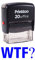 Printtoo WTF? Selbstfarber Stempel Buro stationar Bedrucktes Stamp - Blau