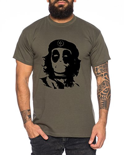 Che Pool Herren T-Shirt Dead Comic Hero Viva la Revolution, Farbe:Khaki;Größe:L