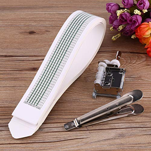 FTVOGUE 15 Hinweis DIY Tune Handkurbel Mechanische Spieluhr Bewegung Locher 20 Papierbänder Erstellen Sie Ihr eigenes Liedset