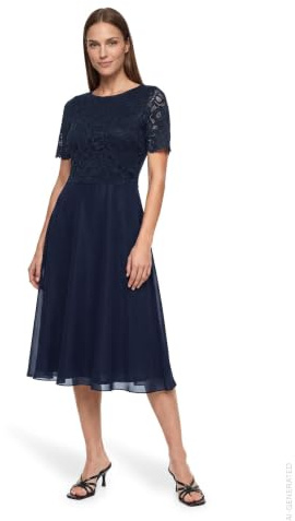 Vera Mont Damen 0113/4825 Partykleid, Blau (Night Sky 8541), 38