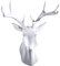 Notakia Weißer Hirschkopf, Wanddekoration, Hirschgeweih, Wandskulptur, künstliche Taxidermie-Wand, Tierkopf, 50 x 30 x 40 cm, Weiß