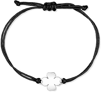 Nuoli® Kleeblatt Armband Damen Silber (verstellbar bis 20cm) Kleeblatt Glücksarmband für Frauen & Mädchen, mit Geschenkverpackung, Glücksbringer Prüfungen etc.