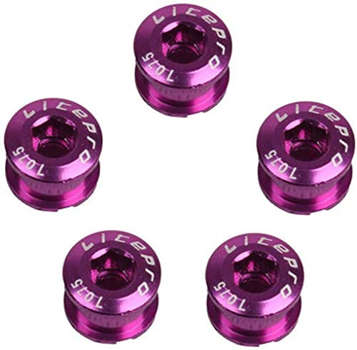 SGerste Fahrrad-Kettenblattschrauben, Einzelgeschwindigkeit, Kettenblattschrauben, passend für Fahrradkurbel und Kettenblatt, 5 Stück (lila)