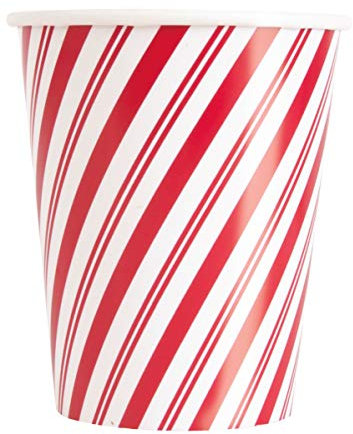 8 Pappbecher Schneemann rot 266 ml