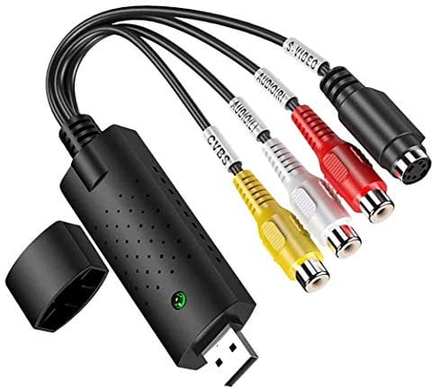 GLER USB 2.0 Video Audio Konverter, VHS zu Digitalisieren Video Adapter, Support NTSC, PAL, SECAM, USB 2.0 Converter VHS Capture für Windows 2000, XP/Vista/VHS/VCR/DVD