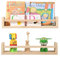 Nursery bookshelf- Set of 2- Baby floating bookshelf or Book Shelf Organizer for Kids Nursery Decor,Wall Shelves for Kitchen Spice Rack,Pine Natural Wood (nature, 16.5inch)