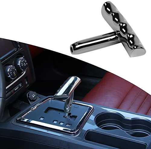 SQQP T-Griff Schaltknauf passend für Jeep Wrangler JK 2012–2017 Dodge Durango 2011–2014 Dodge RAM 2009–2014 (Aluminiumlegierung, Erdschwarz)