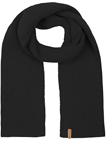 riverso Herren Schal RIVLiam Strickschal Männerschal Winterschal Langschal Basic Einfarbig 100% Acryl Herbst Winter Einheitsgröße (One Size, Black)
