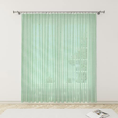 HOME ZEN HOUSEHOLD LINEN Tenda ZANZARIERA Mosquito Rete FITTA con Frange E Anelli Inclusi retinata (150X250CM, VERDE)