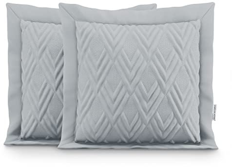 AmeliaHome 2 Kissenbezüge zweiseitig ultrasonic Steppung 45x45 cm Ophelia Grau