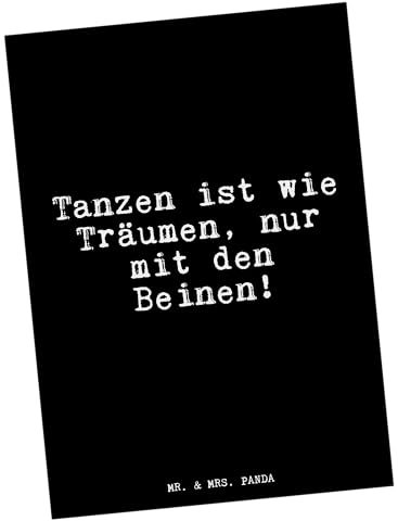 Mr. & Mrs. Panda Postkarte Tanzen ist wie Träumen,... - Geschenk, Tänzer, Spruch, schönes Zitat, Tanz Spruch, Geschenkkarte, Einladung Geburtstag,