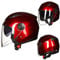 Jethelm Im Vintage-Stil, Erwachsene 3/4 Retro-Motorradhelme Motorrad-Halbhelm Für Männer Und Frauen Mit Doppelvisier, Sommerroller, Leichter Mopedhelm, ATV-Straßenhelm,Rot,M