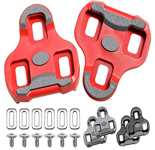 Tacobey Grip Fahrrad-Cleats kompatibel mit Look Cleats, Indoor Outdoor Radfahren & Rennrad Schuhplatten Set, kompatibel mit Keo Structure & Keo Pedalen mit Grip, Schwarz 0° Float