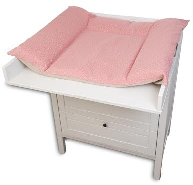 ULLENBOOM ® Wickelauflagenbezug 75x85 cm Musselin Rosa (Made in EU) - abnehmbarer Bezug für Wickelauflage 85x75, Baby Überzug für Wickelunterlage, aus 100% Baumwolle, Wickelbezug für Wickeltisch