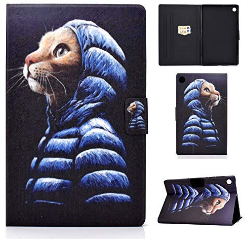 CXTCASE Case for Lenovo Tab M10 Plus (3rd Gen) 10,6 Inch,Stand Function PU Leather Protective Cover Tablet Case Shell for Lenovo Tab M10 Plus 3rd Gen,Little Yellow Cat