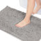Vicyak Chenille Badteppich rutschfeste Badematte Weiche gemütliche zottelige haltbare Dicke Badteppiche für das Badezimmer Mikrofaser trocknet schnell Ultra saugfähiger Teppich Grau